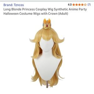 Blonde Princess Cosplay Wig with Crown